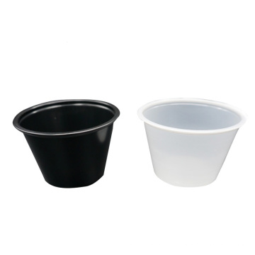 Qualities product clear disposable plastic sauce takeaway cup / container with lids